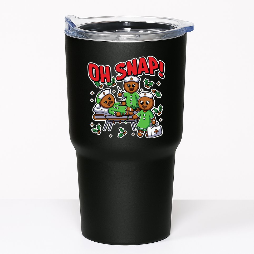 Oh Snap Gingerbread Nurse Funny Nursing Christmas Holiday Tumbler