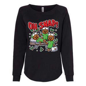 Oh Snap Gingerbread Nurse Funny Nursing Christmas Holiday Womens California Wash Sweatshirt