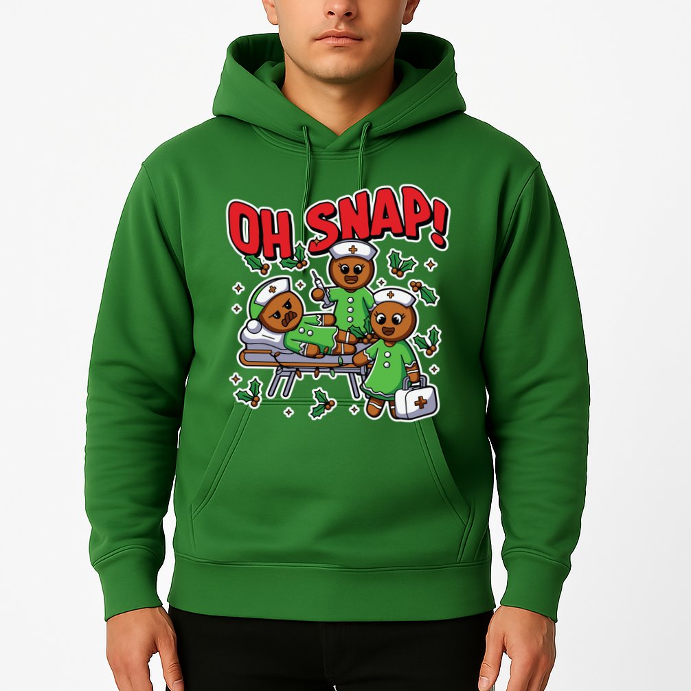 Oh Snap Gingerbread Nurse Funny Nursing Christmas Holiday Hoodie