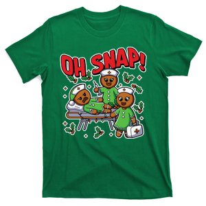 Oh Snap Gingerbread Nurse Funny Nursing Christmas Holiday T-Shirt