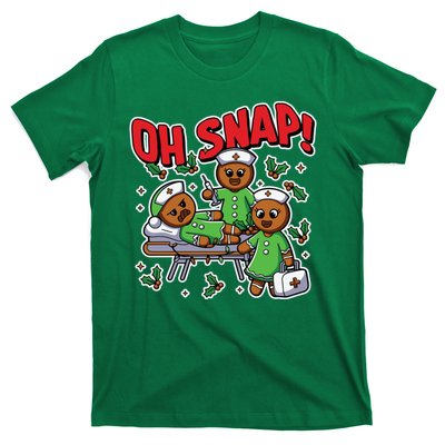 Oh Snap Gingerbread Nurse Funny Nursing Christmas Holiday T-Shirt