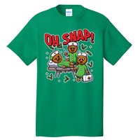 Oh Snap Gingerbread Nurse Funny Nursing Christmas Holiday Tall T-Shirt