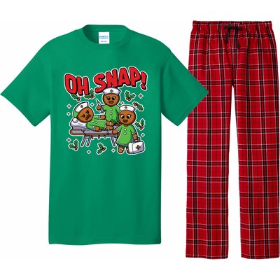 Oh Snap Gingerbread Nurse Funny Nursing Christmas Holiday Pajama Set