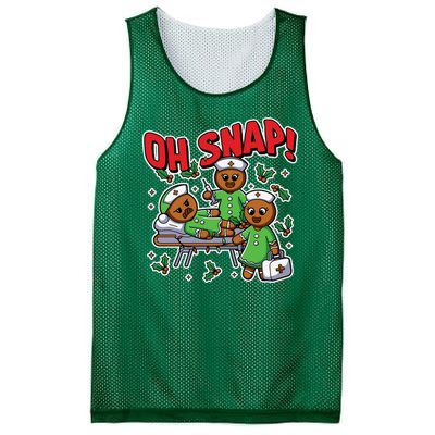 Oh Snap Gingerbread Nurse Funny Nursing Christmas Holiday Mesh Reversible Basketball Jersey Tank