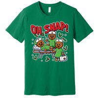 Oh Snap Gingerbread Nurse Funny Nursing Christmas Holiday Premium T-Shirt