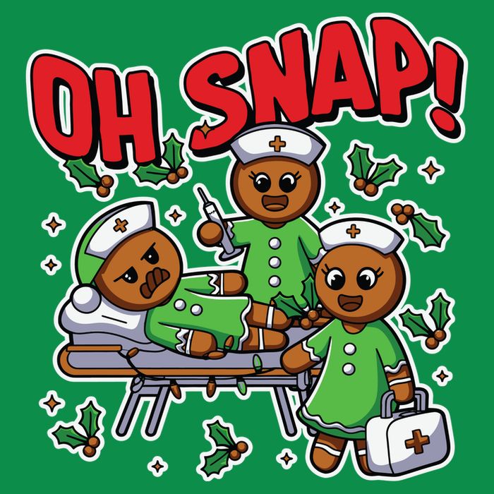 Oh Snap Gingerbread Nurse Funny Nursing Christmas Holiday Tie-Dye T-Shirt