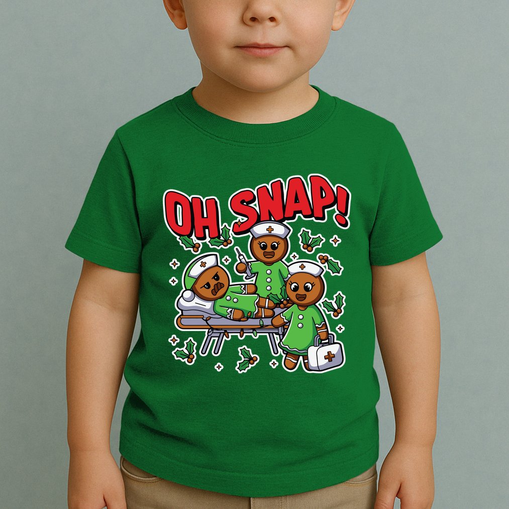Oh Snap Gingerbread Nurse Funny Nursing Christmas Holiday Toddler T-Shirt