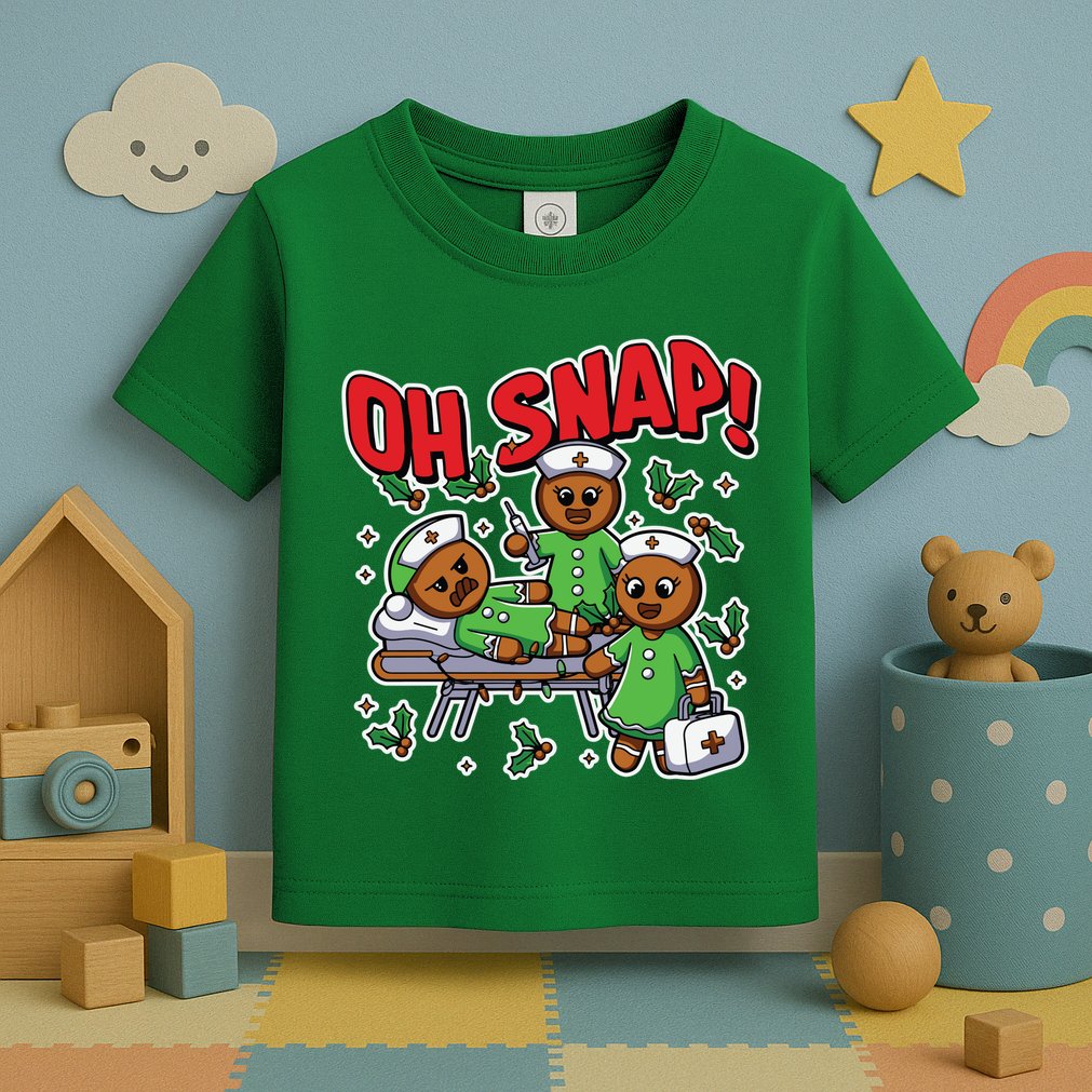 Oh Snap Gingerbread Nurse Funny Nursing Christmas Holiday Toddler T-Shirt