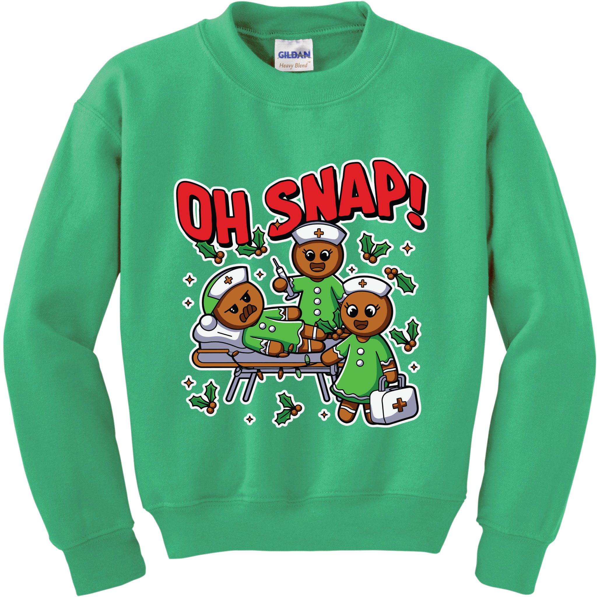 Oh Snap Gingerbread Nurse Funny Nursing Christmas Holiday Kids Sweatshirt