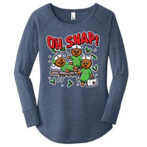 Oh Snap Gingerbread Nurse Funny Nursing Christmas Holiday Women's Perfect Tri Tunic Long Sleeve Shirt