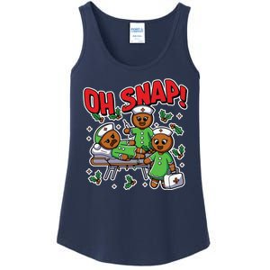 Oh Snap Gingerbread Nurse Funny Nursing Christmas Holiday Ladies Essential Tank