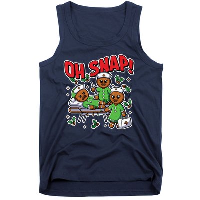 Oh Snap Gingerbread Nurse Funny Nursing Christmas Holiday Tank Top