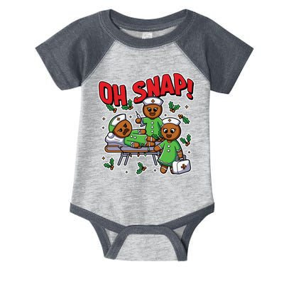 Oh Snap Gingerbread Nurse Funny Nursing Christmas Holiday Infant Baby Jersey Bodysuit