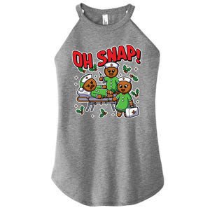 Oh Snap Gingerbread Nurse Funny Nursing Christmas Holiday Women's Perfect Tri Rocker Tank