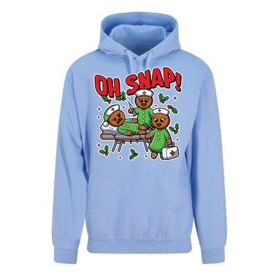 Oh Snap Gingerbread Nurse Funny Nursing Christmas Holiday Unisex Surf Hoodie