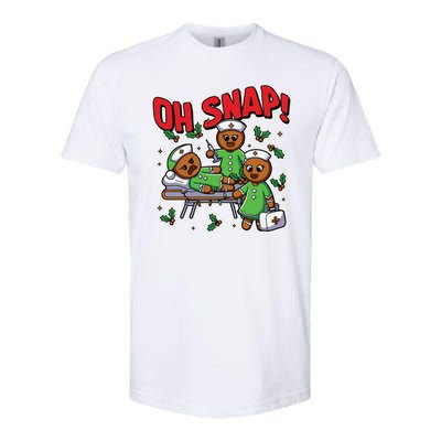 Oh Snap Gingerbread Nurse Funny Nursing Christmas Holiday Softstyle CVC T-Shirt