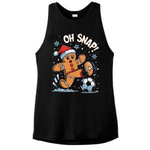 Oh Snap Gingerbreadman Christmas Soccer Ladies PosiCharge Tri-Blend Wicking Tank