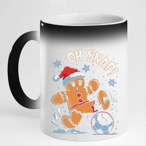 Oh Snap Gingerbreadman Christmas Soccer 11oz Black Color Changing Mug