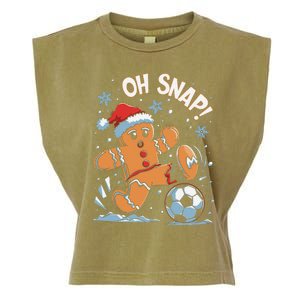 Oh Snap Gingerbreadman Christmas Soccer Garment-Dyed Women's Muscle Tee