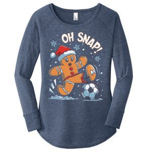 Oh Snap Gingerbreadman Christmas Soccer Women's Perfect Tri Tunic Long Sleeve Shirt