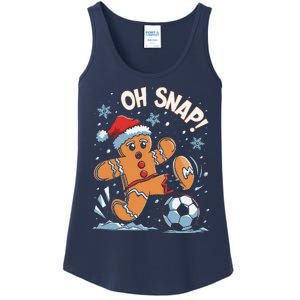 Oh Snap Gingerbreadman Christmas Soccer Ladies Essential Tank