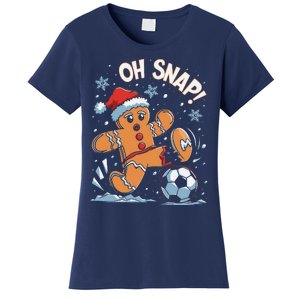 Oh Snap Gingerbreadman Christmas Soccer Women's T-Shirt