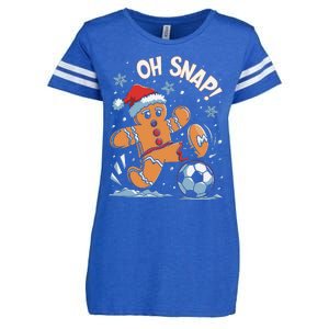 Oh Snap Gingerbreadman Christmas Soccer Enza Ladies Jersey Football T-Shirt