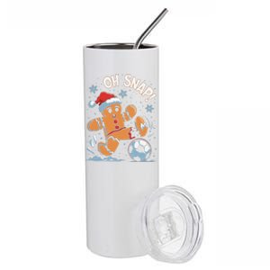 Oh Snap Gingerbreadman Christmas Soccer Stainless Steel Tumbler