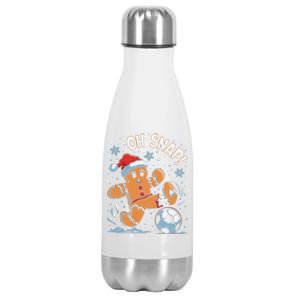 Oh Snap Gingerbreadman Christmas Soccer Stainless Steel Insulated Water Bottle