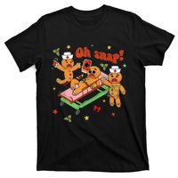 Oh Snap Gingerbread Nurse Funny Nursing Christmas Holiday T-Shirt