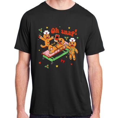 Oh Snap Gingerbread Nurse Funny Nursing Christmas Holiday Adult ChromaSoft Performance T-Shirt