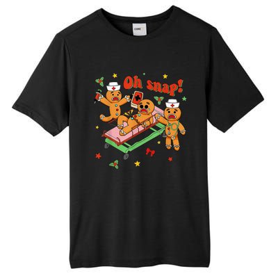 Oh Snap Gingerbread Nurse Funny Nursing Christmas Holiday Tall Fusion ChromaSoft Performance T-Shirt