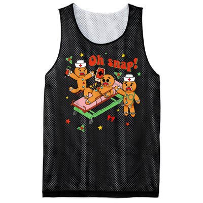 Oh Snap Gingerbread Nurse Funny Nursing Christmas Holiday Mesh Reversible Basketball Jersey Tank