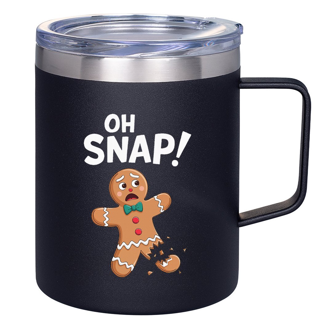 Oh Snap Gingerbread Man 12oz Stainless Steel Coffee Mug