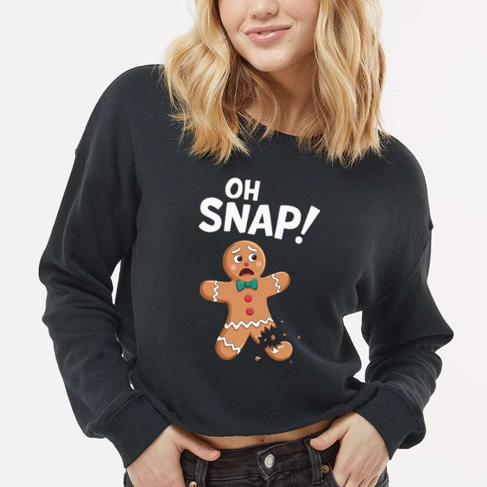 Oh Snap Gingerbread Man Cropped Pullover Crew