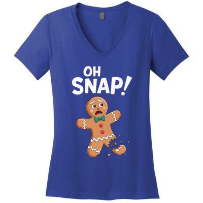 Oh Snap Gingerbread Man Women's V-Neck T-Shirt