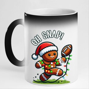 Oh Snap Gingerbreadman Christmas Football 11oz Black Color Changing Mug