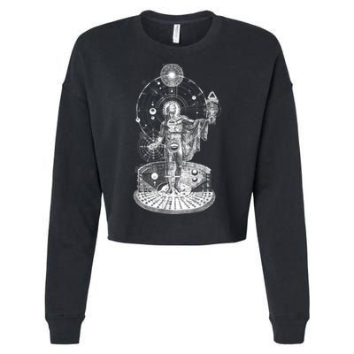 Occult Sacred Geometry Cropped Pullover Crew