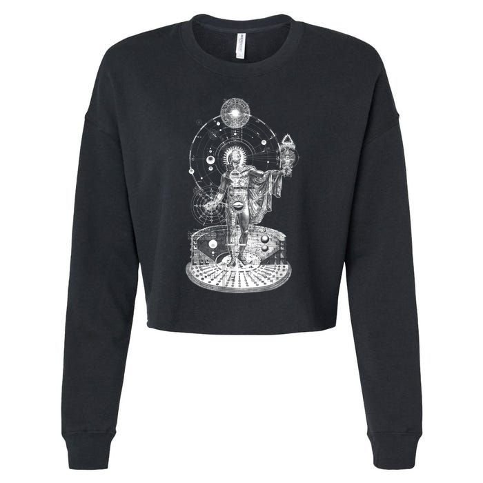 Occult Sacred Geometry Cropped Pullover Crew