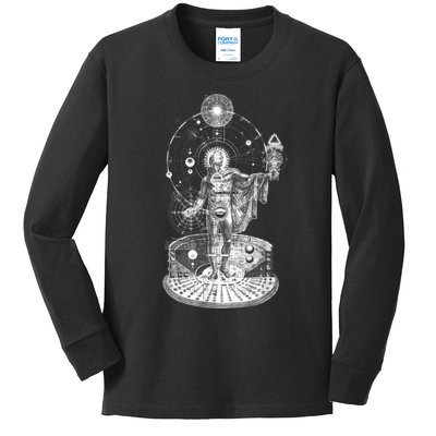 Occult Sacred Geometry Kids Long Sleeve Shirt