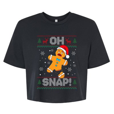 Oh Snap Gingerbread Man Cookie Christmas Bella+Canvas Jersey Crop Tee