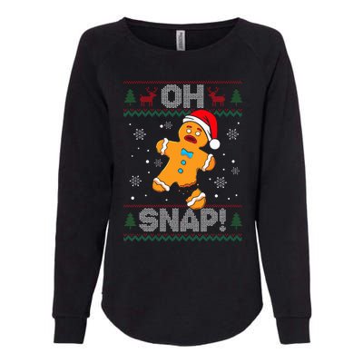 Oh Snap Gingerbread Man Cookie Christmas Womens California Wash Sweatshirt