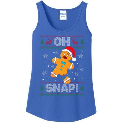 Oh Snap Gingerbread Man Cookie Christmas Ladies Essential Tank