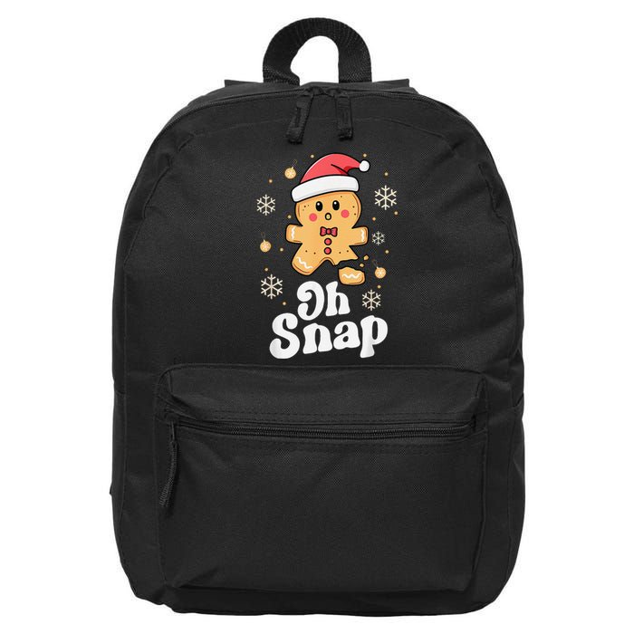 Oh Snap Gingerbread Man Cute Christmas Cookie Baking Team 16 in Basic Backpack