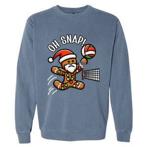 Oh Snap Gingerbreadman Christmas Volleyball Garment-Dyed Sweatshirt