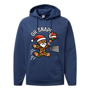 Oh Snap Gingerbreadman Christmas Volleyball Performance Fleece Hoodie