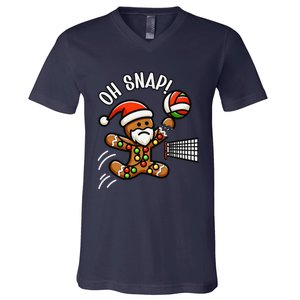 Oh Snap Gingerbreadman Christmas Volleyball V-Neck T-Shirt