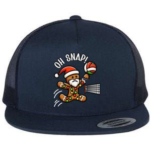 Oh Snap Gingerbreadman Christmas Volleyball Flat Bill Trucker Hat