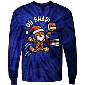 Oh Snap Gingerbreadman Christmas Volleyball Tie-Dye Long Sleeve Shirt