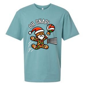 Oh Snap Gingerbreadman Christmas Volleyball Sueded Cloud Jersey T-Shirt